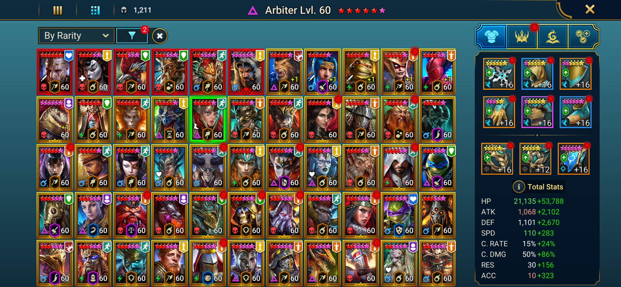 [6 Mythical Champions][18.51M] Lady Mikage,Arne,Lazarius,Alaz,Galleus,Embrys(6*) + 162 LEGENDARY (Marius,Leonardo+Donnie+Raph+Mich,Leo+1(5*)/x2,Warlord,Queen of Hearts,Arnorn,Lamasu,SW(6*),Armanz(5*),Kymar,Mavara,Edward,Yukimasa,Aragaz,Gnut,Fabian,Praeva,Gnishak,Hilvi,Tholin,Pythion,Ukko…) + 1k UNM + 1k NM HYDRA + RTA AVATAR